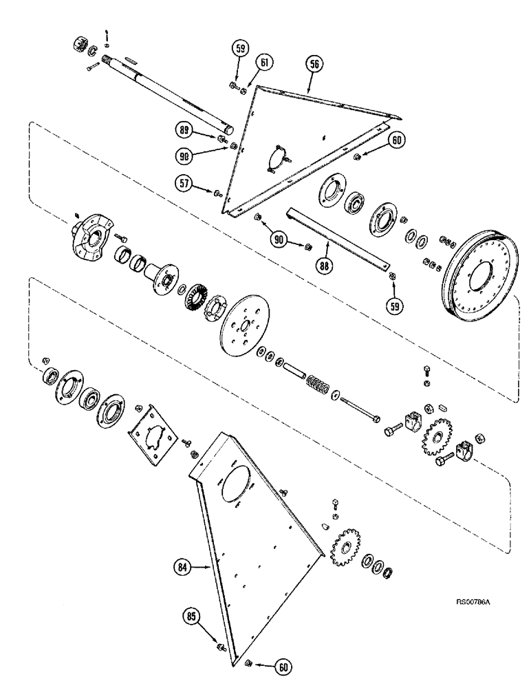 Схема запчастей Case IH 1680 - (9D-26) - ELEVATOR DRIVE JACKSHAFT (CONTD) (16) - GRAIN ELEVATORS & AUGERS