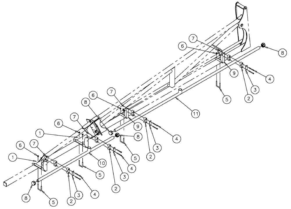 Схема запчастей Case IH SPX3320 - (09-041) - NOZZLE SPACING GROUP, 5 SECTION 90’, 20/30" ON CENTER PLBG Liquid Plumbing