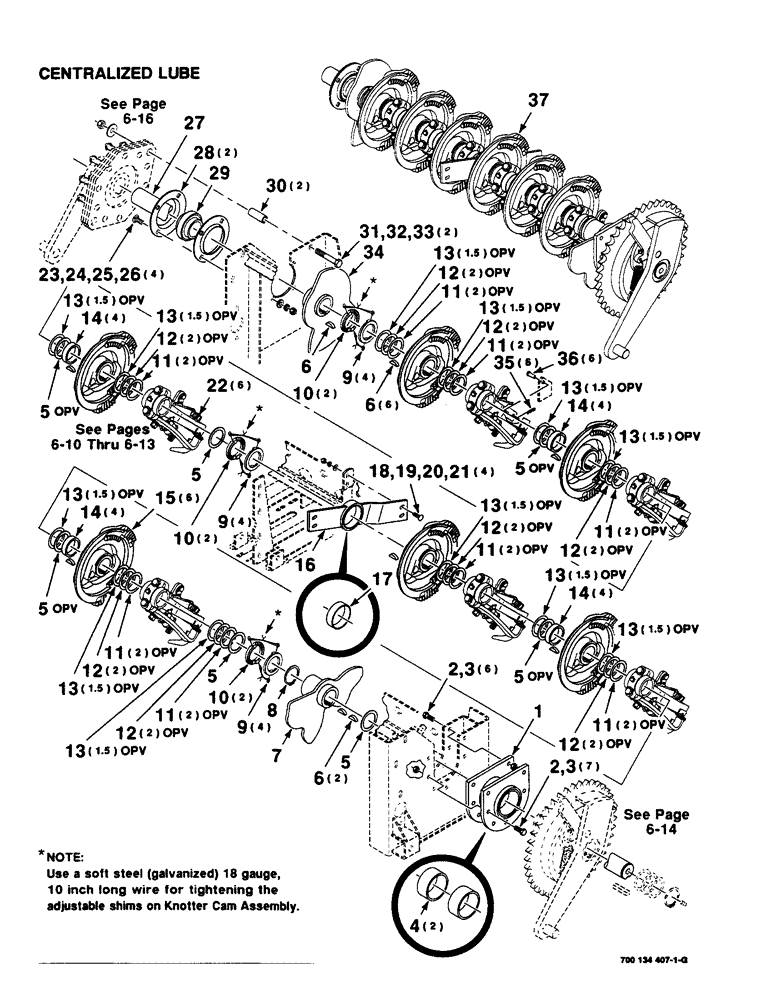 Схема запчастей Case IH 8590 - (6-08) - DRIVE AND CAM ASSEMBLY , CENTRALIZED LUBE (14) - BALE CHAMBER