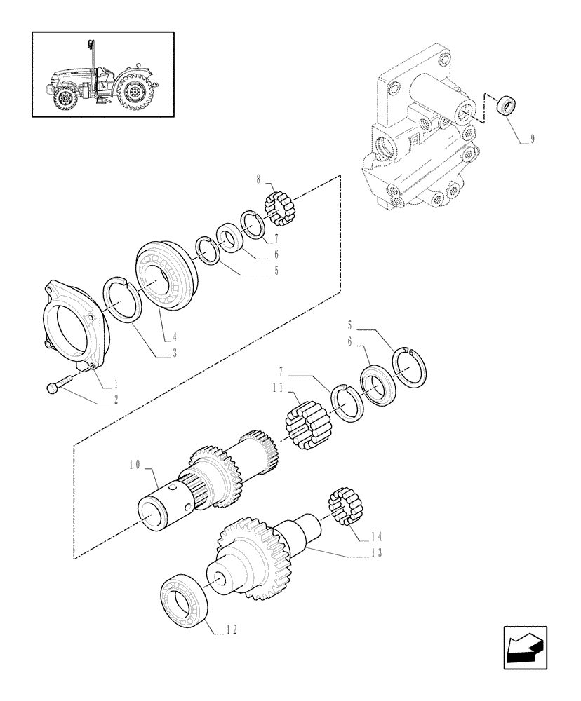 Схема запчастей Case IH JX1095N - (1.28.7) - (VAR.117) HI-LO ADDITIONAL REDUCTION GEAR - GEARBOX HYDRAULIC CONTROL. (03) - TRANSMISSION