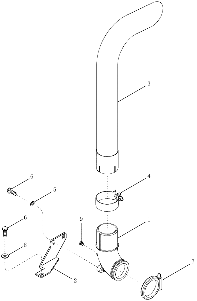 Схема запчастей Case IH PX85 - (02-10) - EXHAUST SYSTEM - PX85 (02) - ENGINE