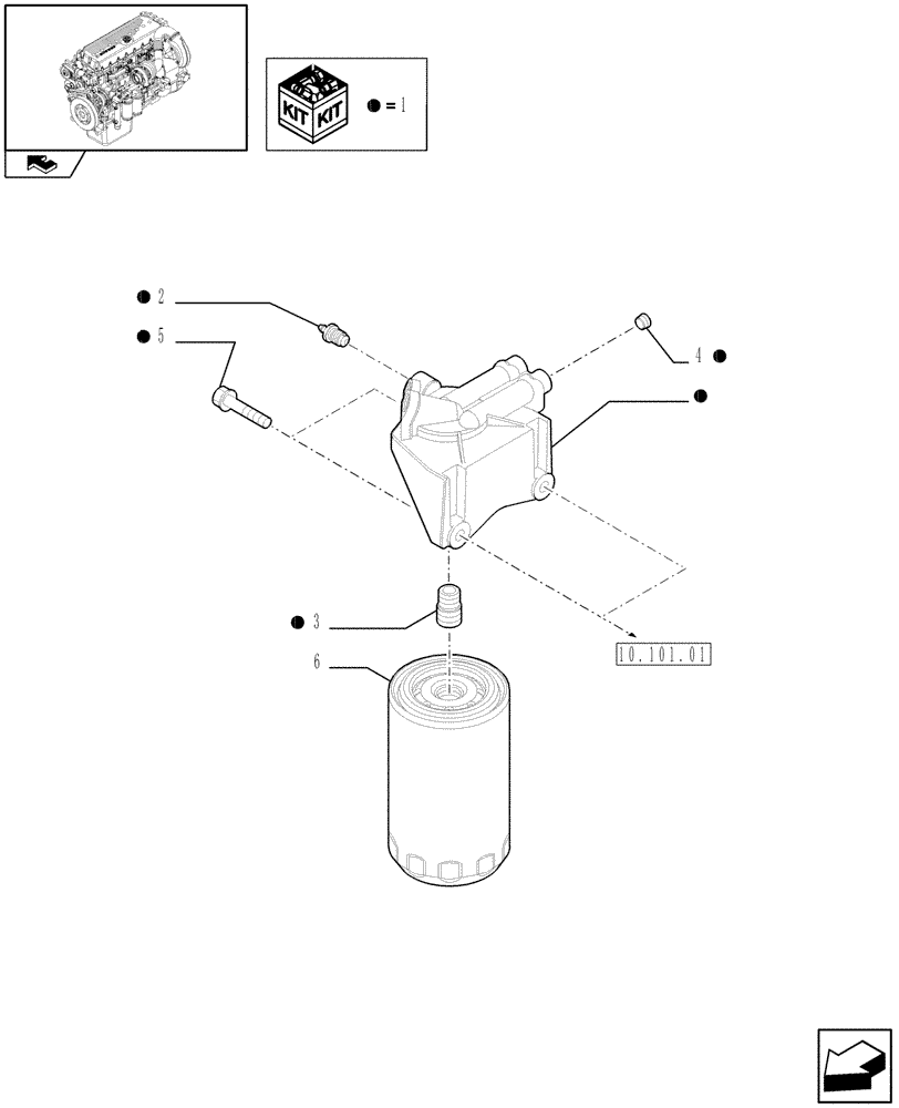 Схема запчастей Case IH F3CE0684F E001 - (10.206.01) - FUEL FILTER & RELATED PARTS (504088012 - 504091886) (01) - ENGINE