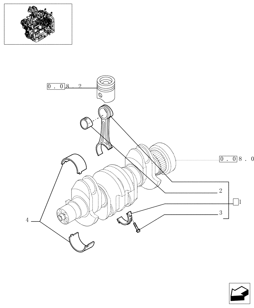 Схема запчастей Case IH MXU110 - (0.08.1) - CONNECTING ROD (01) - ENGINE