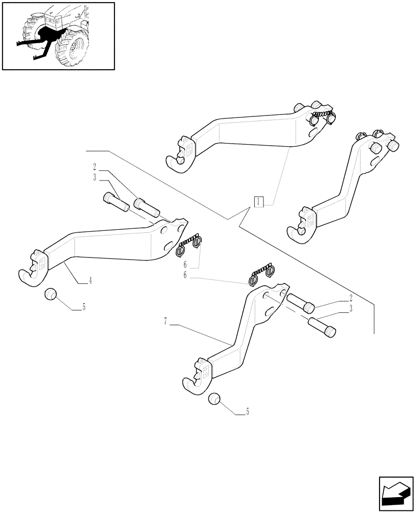 Схема запчастей Case IH MAXXUM 115 - (1.81.9/03C) - LIFTING ARMS - BREAKDOWN - D5681 (VAR.330648-331648-332648-333648-334648-335648-330831-331831-332831-333831-334831-335831-336831-337831-330847-331847-332847-333847-334847-335847) (07) - HYDRAULIC SYSTEM