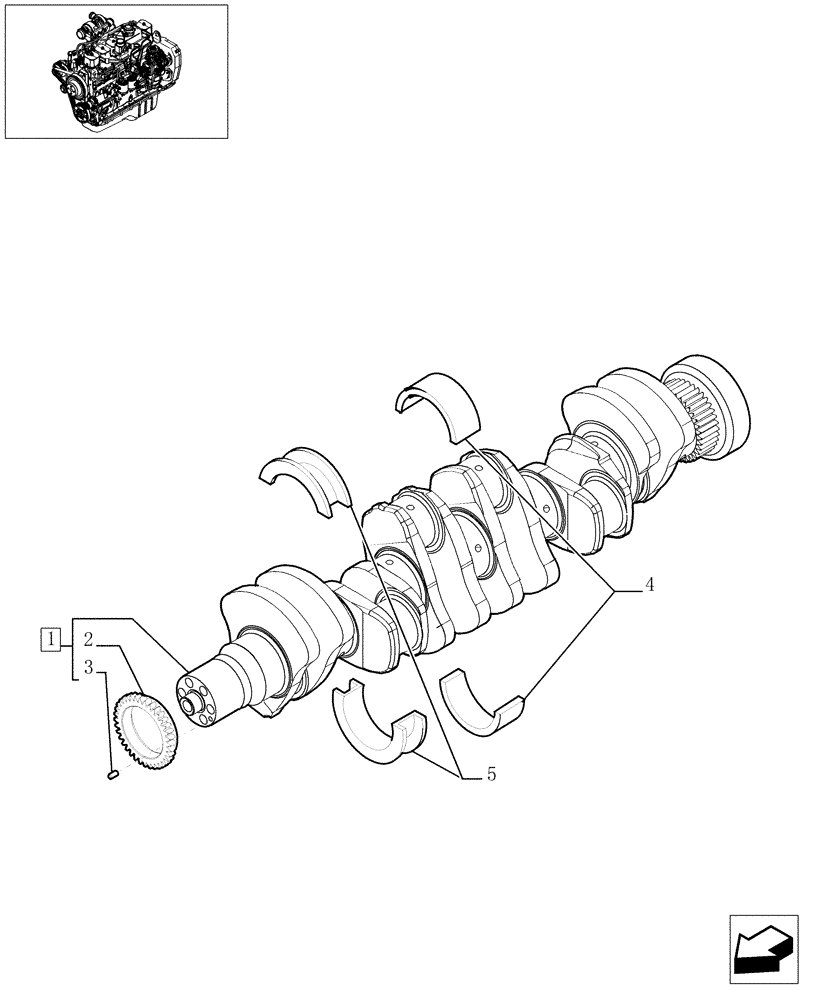 Схема запчастей Case IH F4GE0684E D600 - (0.08.0[01]) - CRANKSHAFT (504057569) 