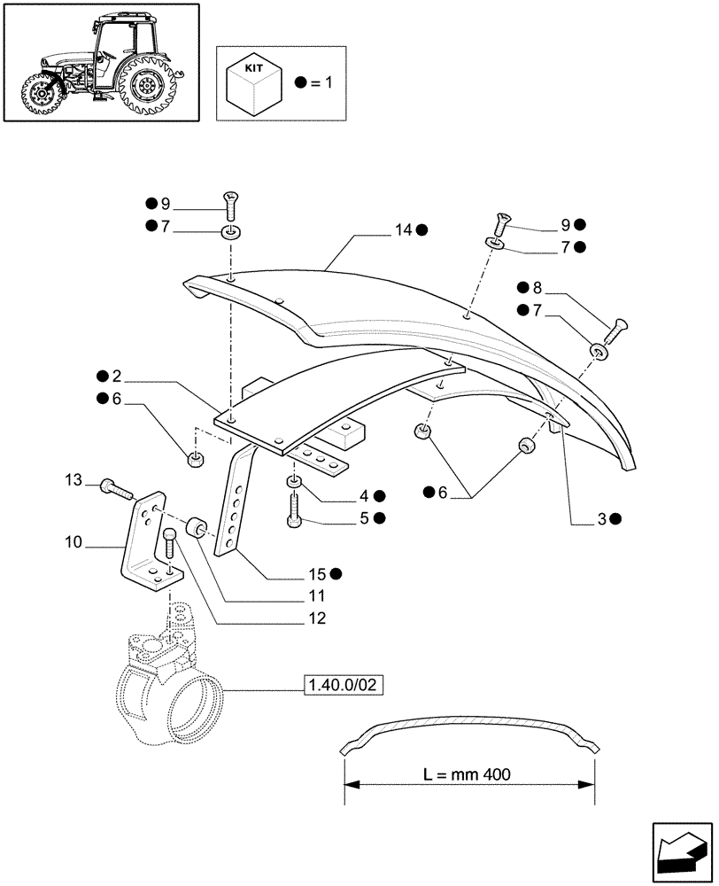 Схема запчастей Case IH JX1085C - (710167010) - (DIA KIT) FRONT FENDERS F/FRONT AXLE L/BRAKES W/WIDE COVER (18) - VARIATIONS