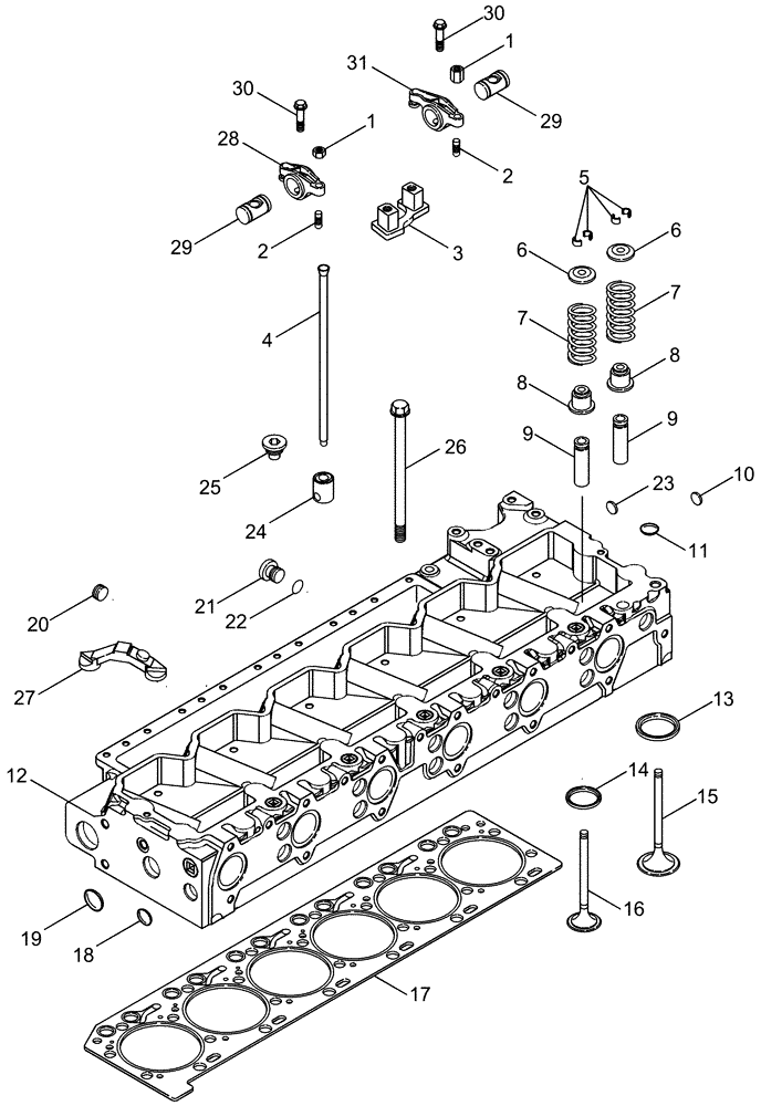 Схема запчастей Case IH STEIGER 335 - (02-17) - CYLINDER HEAD - VALVE MECHANISM (02) - ENGINE