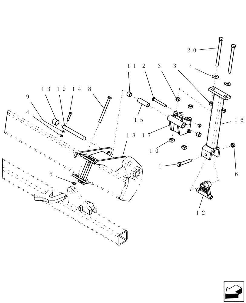 Схема запчастей Case IH ATX400 - (6.080.1) - GANG FRAME ADJUSTOR ASSEMBLY - WINGS Packer Gang Assemblies and Frames