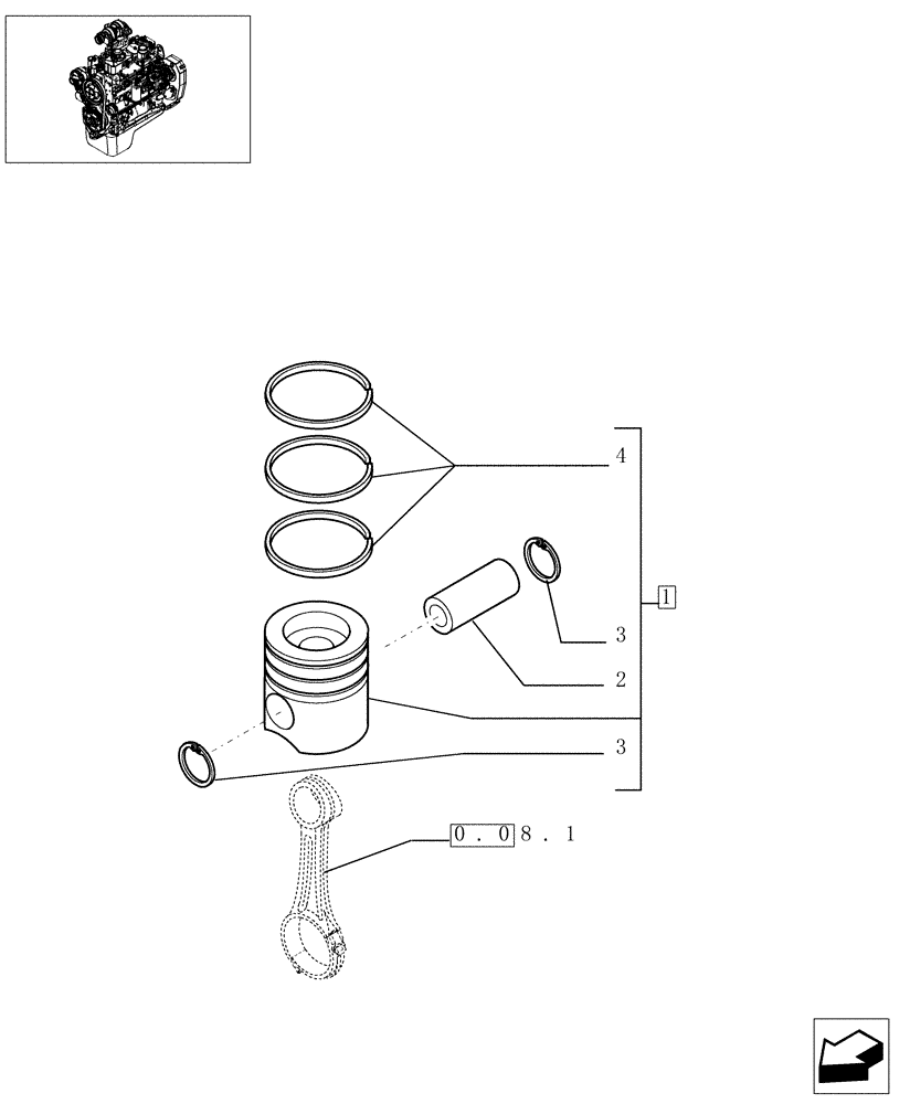 Схема запчастей Case IH F4GE0454A D610 - (0.08.2[01]) - PISTON - ENGINE (504062641) 