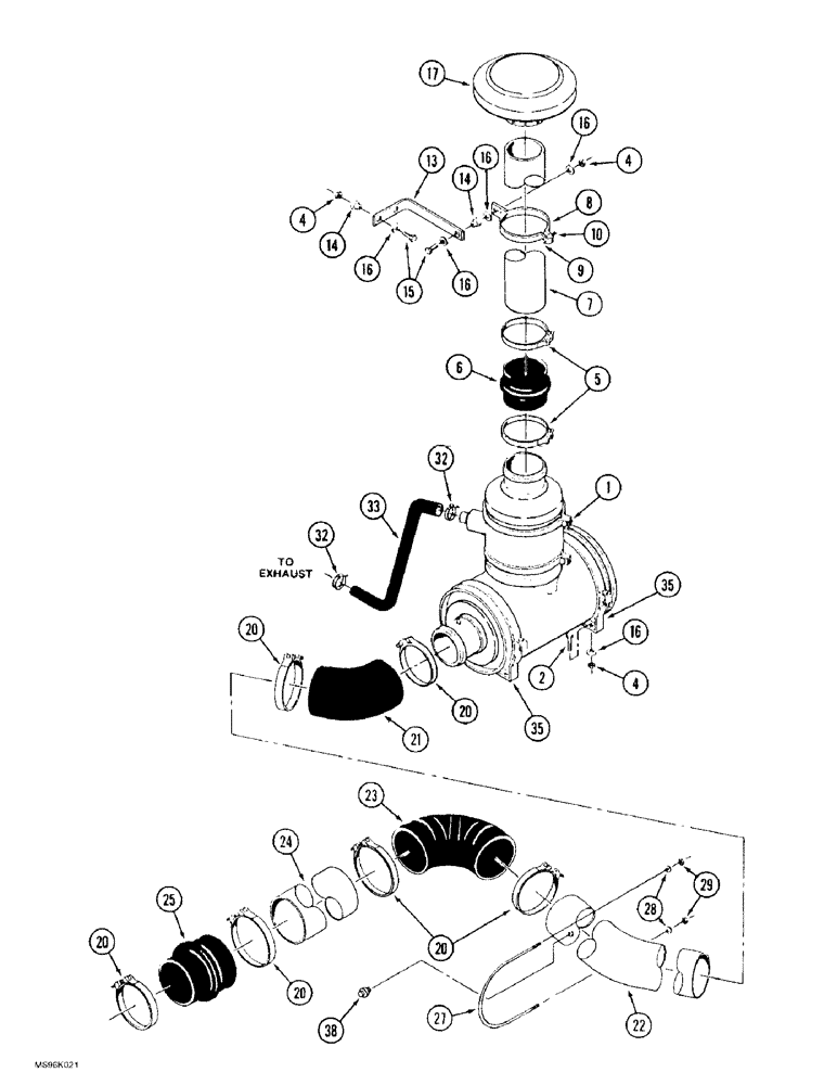 Схема запчастей Case IH 9370 - (2-10) - AIR INDUCTION SYSTEM (02) - ENGINE