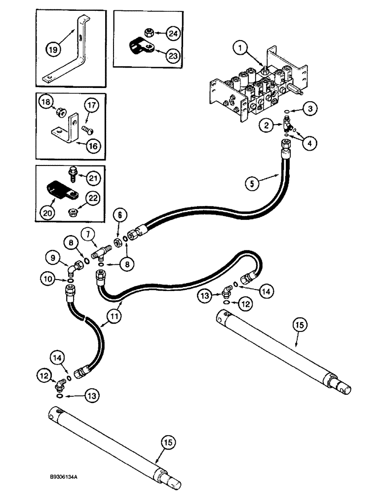 Схема запчастей Case IH 1688 - (8-34) - HEADER LIFT SYSTEM, WITHOUT THIRD LIFT CYLINDER ATTACHMENT (07) - HYDRAULICS