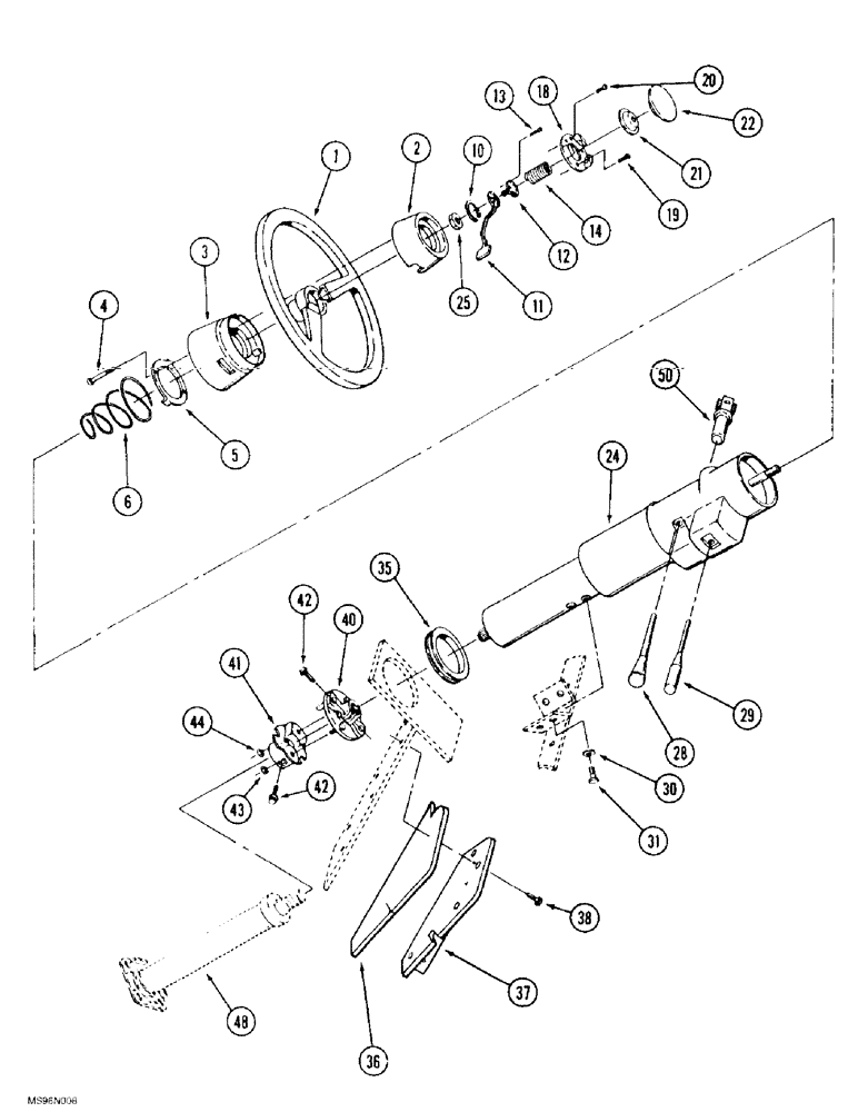 Схема запчастей Case IH 9390 - (5-02) - STEERING WHEEL AND COLUMN (05) - STEERING