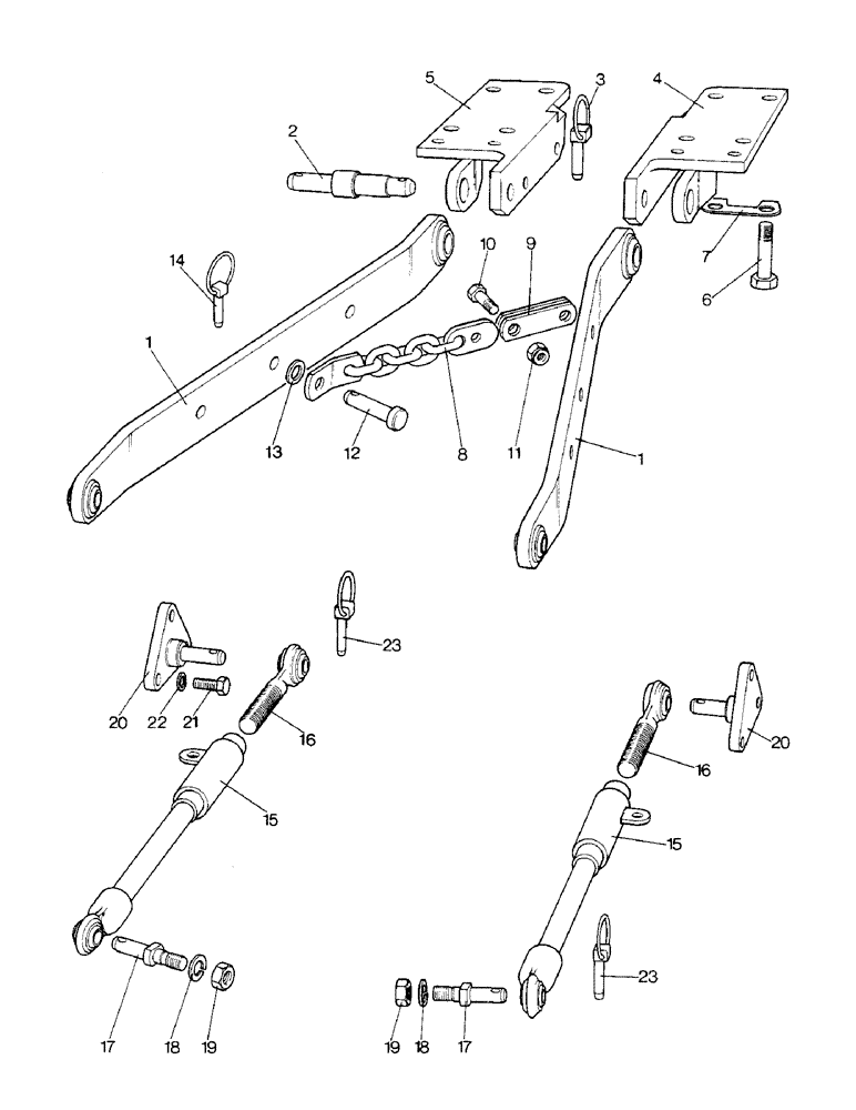 Схема запчастей Case IH 1290 - (L-04) - LOWER LINKS AND STABILIZER BARS (09) - IMPLEMENT LIFT