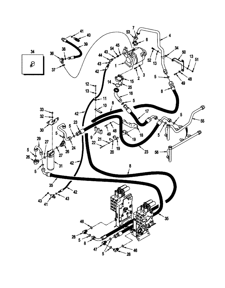 Схема запчастей Case IH STEIGER 535 - (08-52) - HYDRAULICS - PARALLEL FLOW CIRCUITRY (08) - HYDRAULICS