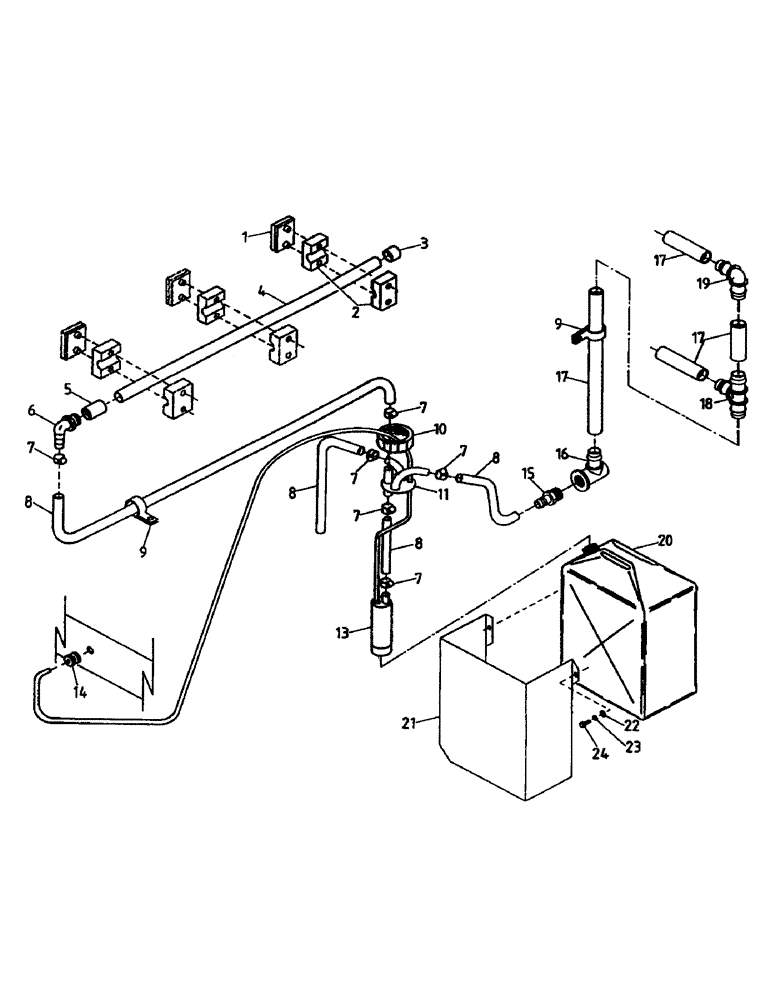 Схема запчастей Case IH 7000 - (A11-17) - WINDSCREEN WASHER Mainframe & Functioning Components