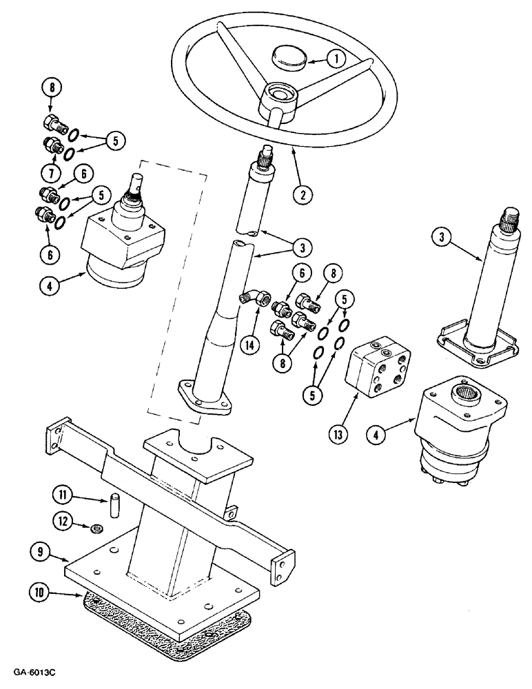 Схема запчастей Case IH 833 - (5-258) - STEERING WHEEL AND CONTROL VALVE (05) - STEERING