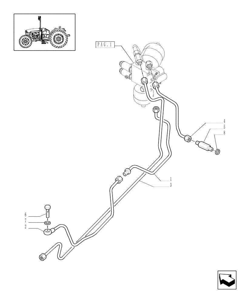 Схема запчастей Case IH JX1075C - (1.82.75[02]) - (VAR.839) FRONT PTO LIFT FOR EDC (07) - HYDRAULIC SYSTEM