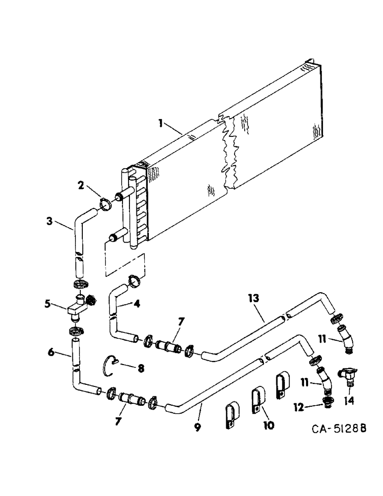 Схема запчастей Case IH 715 - (13-14) - SUPERSTRUCTURE, HEATER HOSE, FITTING AND VALVE (05) - SUPERSTRUCTURE