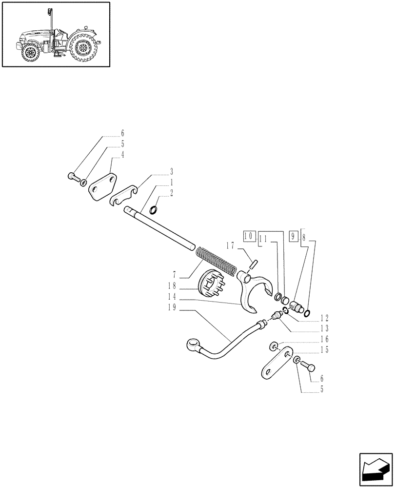 Схема запчастей Case IH JX1075N - (1.32.6[02]) - DIFFERENTIAL LOCK CONTROL (03) - TRANSMISSION