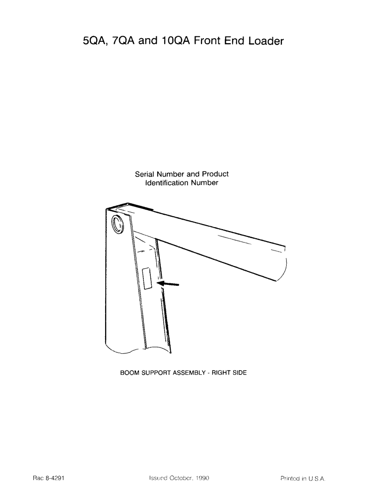 Схема запчастей Case IH 10QA - (1-02) - SERIAL NUMBER AND PRODUCT IDENTIFICATION NUMBER (00) - PICTORIAL INDEX