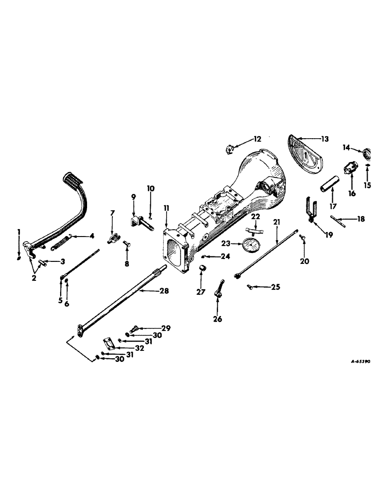 Схема запчастей Case IH 2404 - (057) - CLUTCH, CLUTCH HOUSING, CONTROLS AND CONNECTIONS (03.1) - CLUTCH