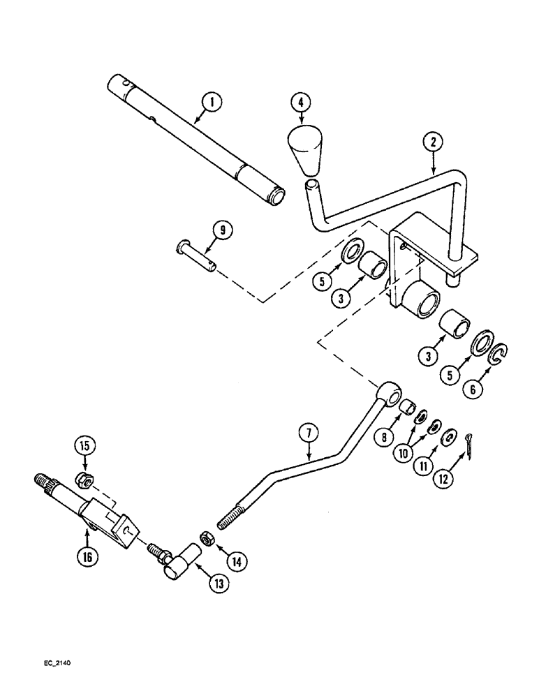 Схема запчастей Case IH 4240 - (6-062) - TRANSMISSION RANGE SHIFT CONTROL, FORWARD AND REVERSE, WITHOUT CAB (06) - POWER TRAIN