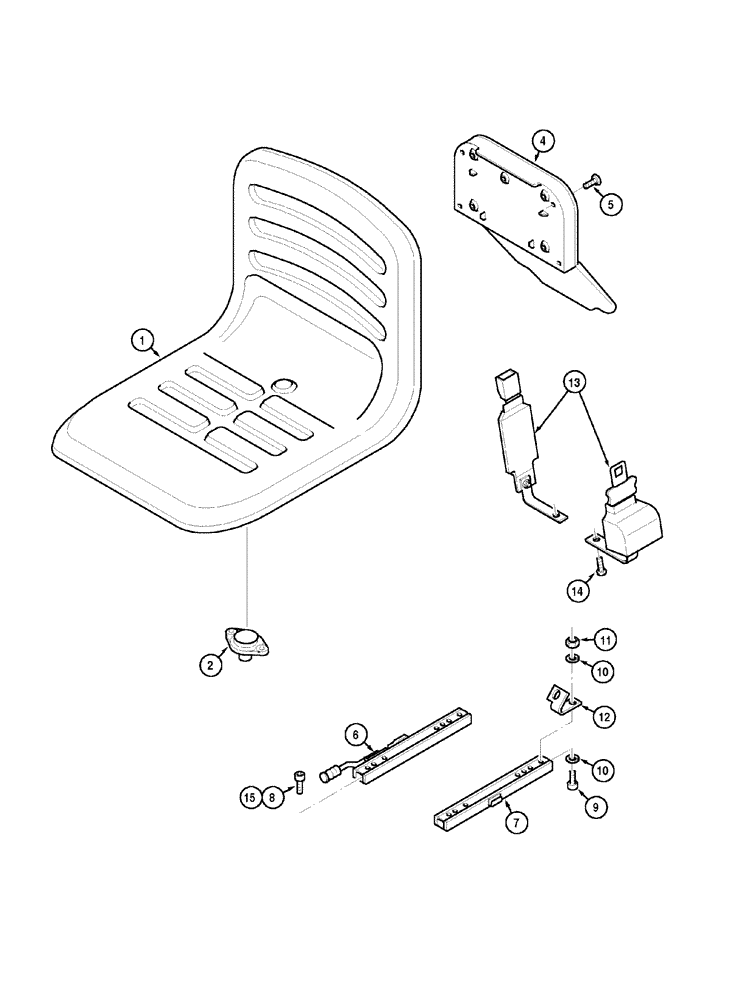 Схема запчастей Case IH MX100 - (09-45) - SEAT VINYL (09) - CHASSIS/ATTACHMENTS