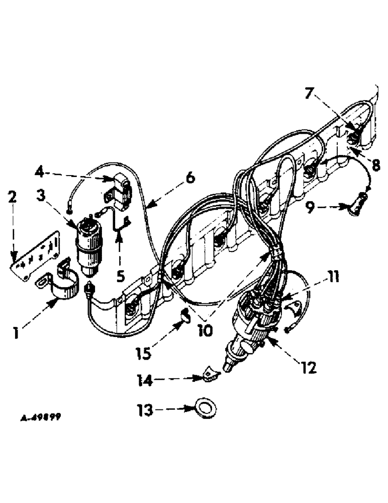 Схема запчастей Case IH 420 - (256) - ELECTRICAL SYSTEM, SPARK PLUGS, COIL, CABLES AND DISTRIBUTOR, 414, CH813F UP, 420, CH1372F UP (55) - ELECTRICAL SYSTEMS