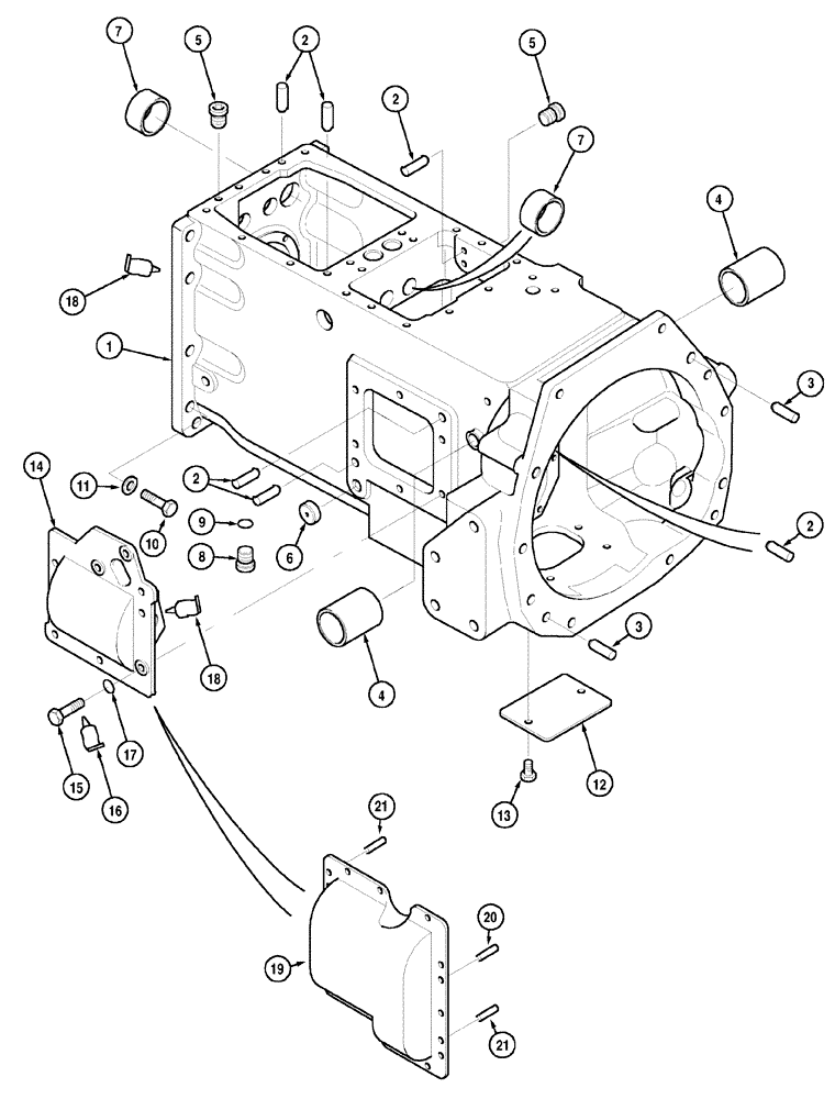 Схема запчастей Case IH CX90 - (06-02) - CLUTCH HOUSING (06) - POWER TRAIN