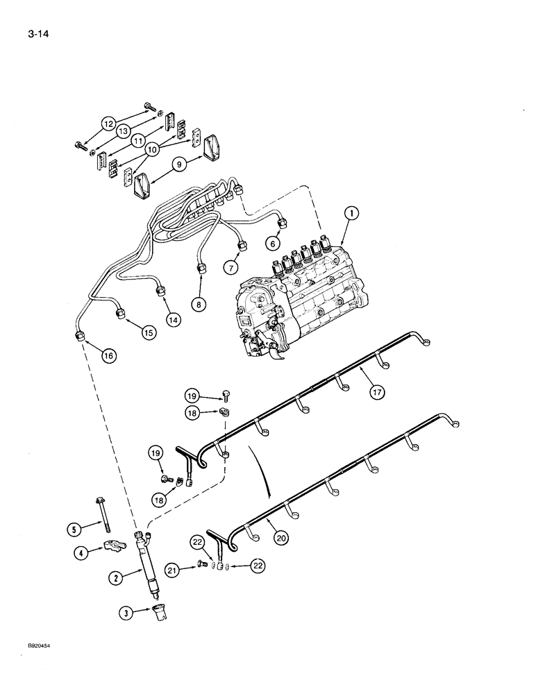 Схема запчастей Case IH 9210 - (3-014) - FUEL INJECTION SYSTEM, 6T-830 ENGINE, 9210 TRACTOR ONLY (03) - FUEL SYSTEM