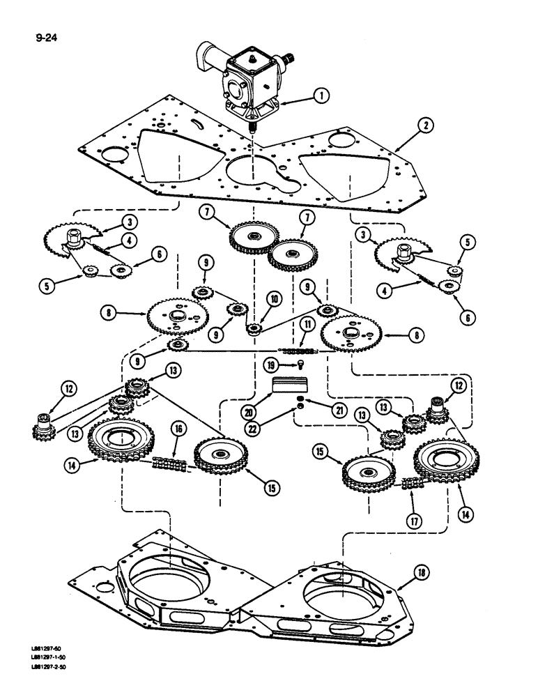 Схема запчастей Case IH 1822 - (9-024) - CHAINS, SPROCKETS AND GEARS (13) - PICKING SYSTEM