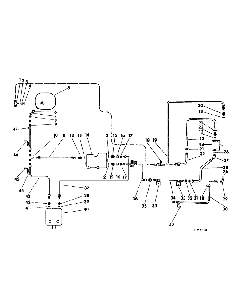 Схема запчастей Case IH 375 - (F-16) - HYDRAULIC SYSTEM, RESERVOIR TO PUMP AND VALVE HYDRAULIC LINES (07) - HYDRAULIC SYSTEM