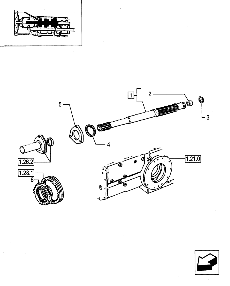 Схема запчастей Case IH JX90 - (1.28.1/01[01]) - (VAR.116) GEARBOX - 12+4 SYNCHRO AND SHAFT (03) - TRANSMISSION