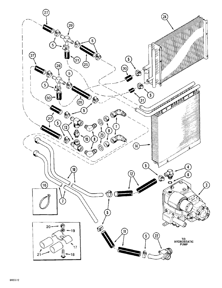 Схема запчастей Case IH 2022 - (6-06) - AUXILIARY OIL COOLER SYSTEM, PARALLEL HYDRAULIC INSTALLATION (03) - POWER TRAIN