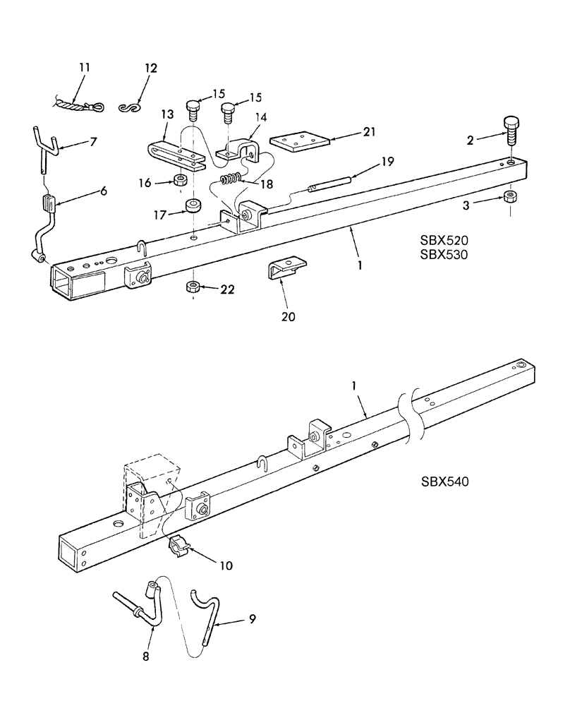 Схема запчастей Case IH SBX520 - (002) - TONGUE (37) - HITCHES, DRAWBARS & IMPLEMENT COUPLINGS