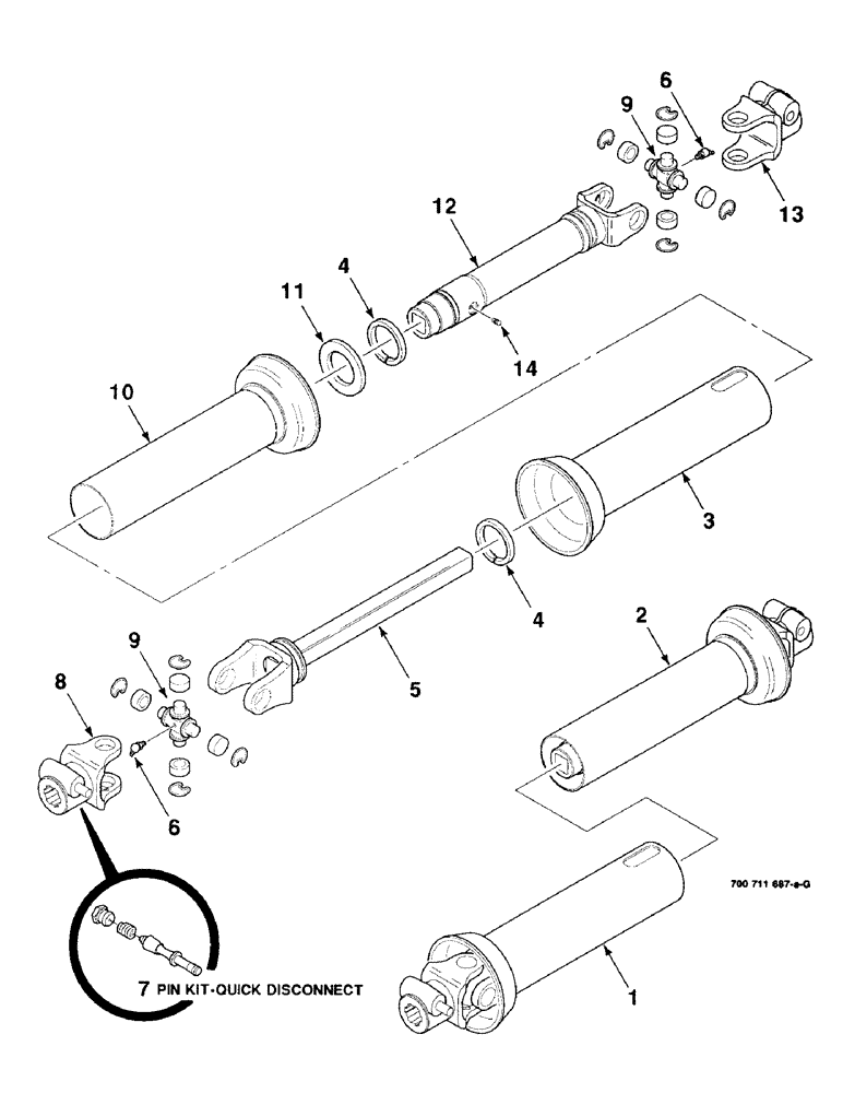 Схема запчастей Case IH 8340 - (2-12) - U-JOINT ASSEMBLY, NEAPCO, S/N CFH0041988 AND LATER (31) - IMPLEMENT POWER TAKE OFF