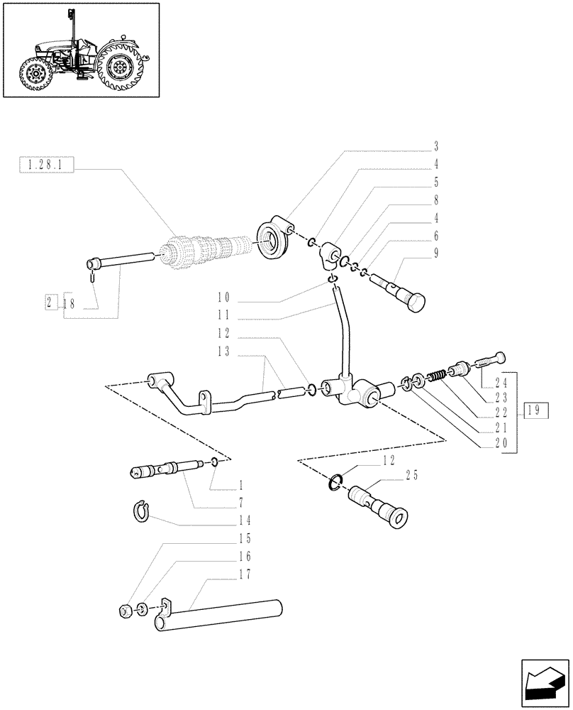 Схема запчастей Case IH JX1060C - (1.28.8[02A]) - GEAR LUBRICATION SYSTEM - D5723 (03) - TRANSMISSION