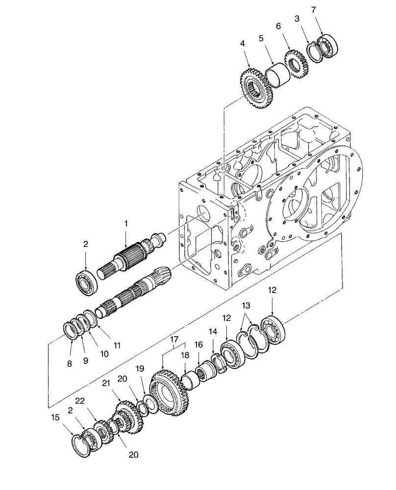 Схема запчастей Case IH D25 - (07F01) - REAR TRANSMISSION GEARS, W/9 X 3 (03) - TRANSMISSION