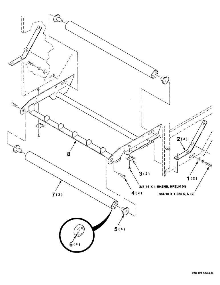 Схема запчастей Case IH 8430 - (5-08) - TAILGATE ROLLERS ASSEMBLY (LOWER) (16) - BALE EJECTOR