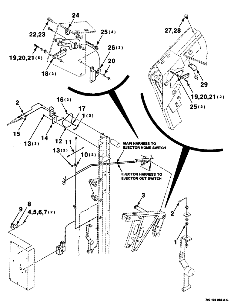 Схема запчастей Case IH 8435 - (4-16) - EJECTOR ELECTRICAL ASSEMBLY, SERIAL NUMBER CFH0124401 AND LATER (06) - ELECTRICAL