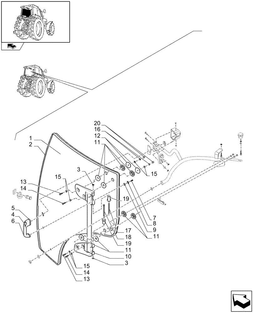 Схема запчастей Case IH PUMA 195 - (1.92.2[02]) - DOOR LH (10) - OPERATORS PLATFORM/CAB