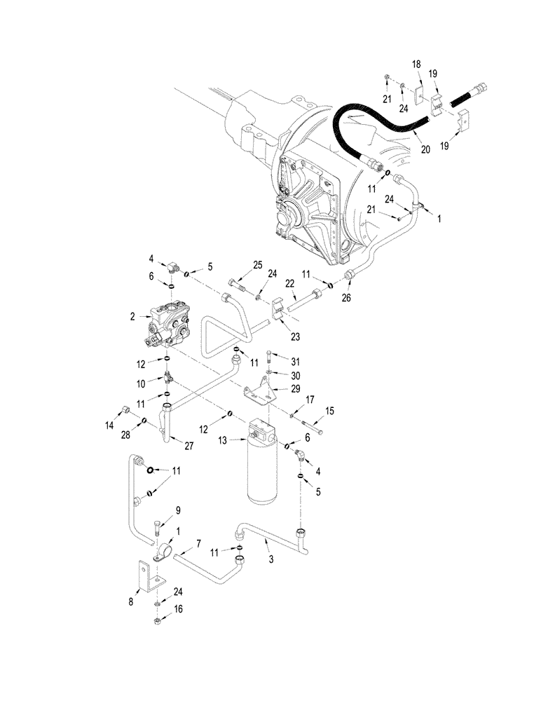 Схема запчастей Case IH STEIGER 330 - (08-10) - AXLE HYDRAULICS - COOLING CIRCUIT, WITH ACCUSTEER (08) - HYDRAULICS