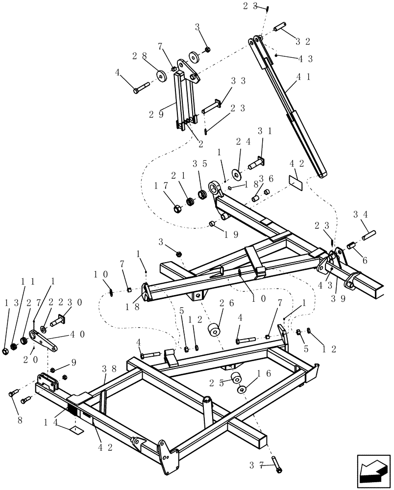 Схема запчастей Case IH 600 - (39.100.09) - 6 FIVE SECTION OUTER WING ASSEMBLY (39) - FRAMES AND BALLASTING