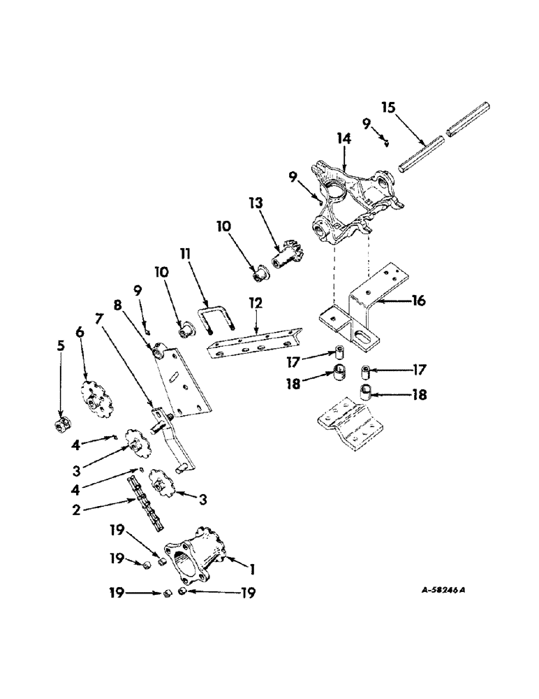 Схема запчастей Case IH 623 - (AJ-03) - HOPPER MOUNTING AND DRIVE 