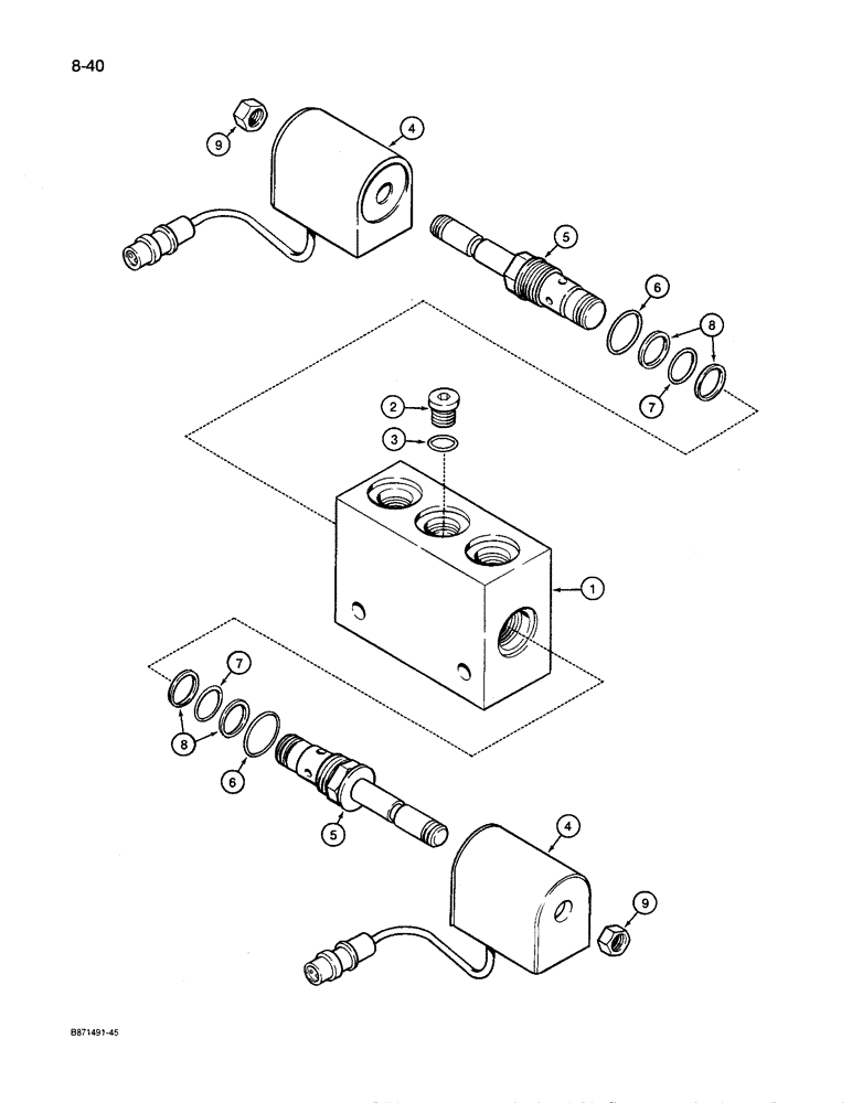 Схема запчастей Case IH 8600 - (8-40) - ROW MARKER VALVE, 149988C92, MANUFACTURED BY MODULAR CONTROLS (08) - HYDRAULICS