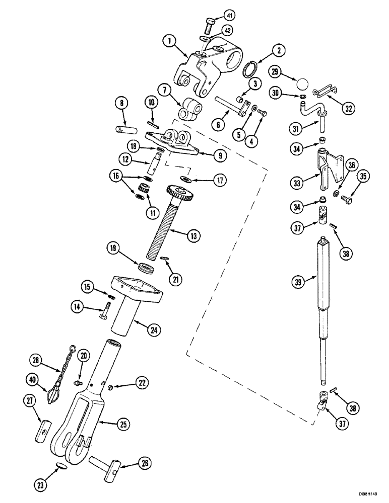 Схема запчастей Case IH 5150 - (9G-024) - HITCH - LIFT LINK RIGHT WITH GEARBOX AND CONTROL (09) - CHASSIS/ATTACHMENTS