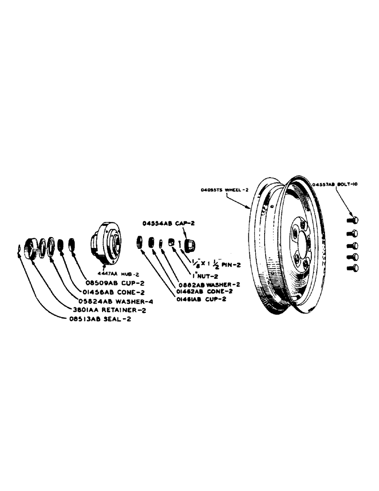 Схема запчастей Case IH D-SERIES - (118) - WHEELS FOR ADJUSTABLE FRONT AXLE, FOR "DC" TRACTOR (06) - POWER TRAIN