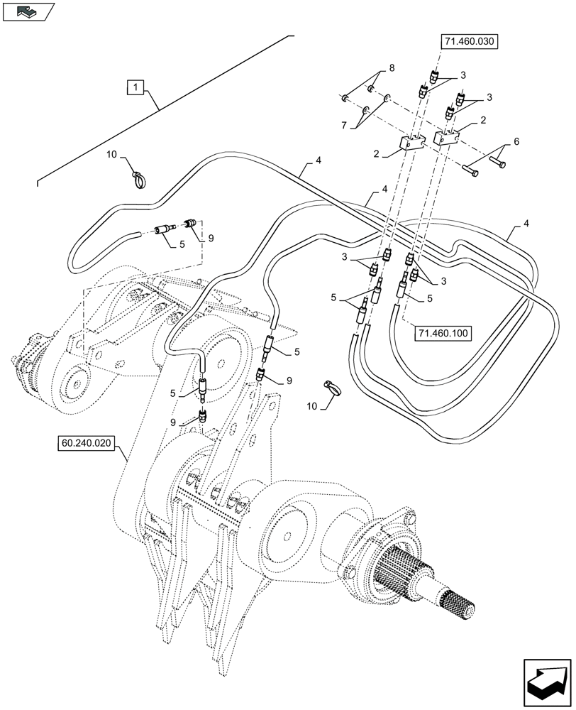 Схема запчастей Case IH LB324P - (71.460.090) - CENTRAL GREASING, PACKER (71) - LUBRICATION SYSTEM