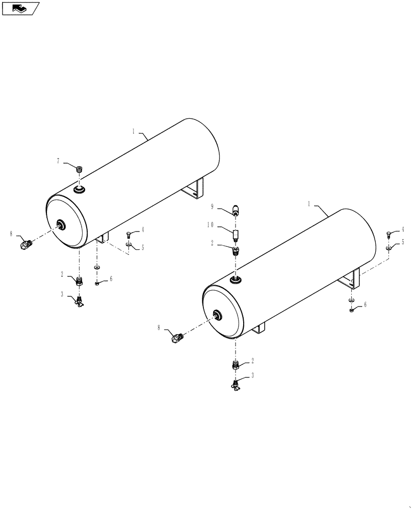 Схема запчастей Case IH TITAN 3530 - (36.100.04) - AIR TANKS (36) - PNEUMATIC SYSTEM