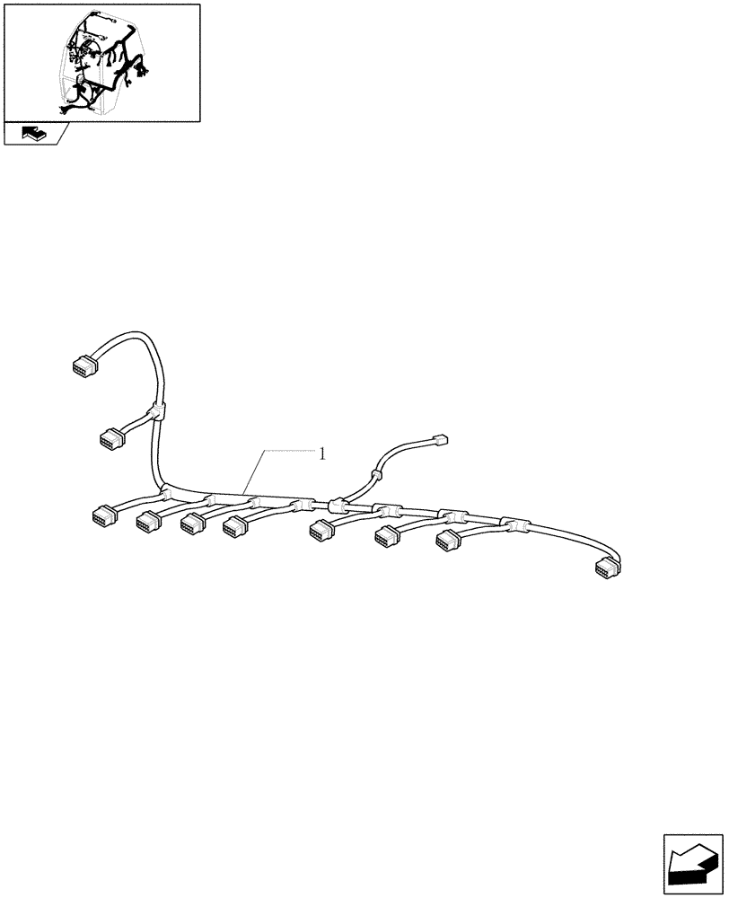 Схема запчастей Case IH MAXXUM 115 - (1.75.4[11]) - CONTROL PANEL CABLE (06) - ELECTRICAL SYSTEMS